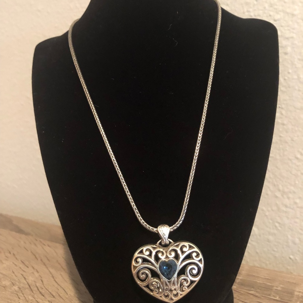 Vintage Brighton Heart necklace with blue heart
